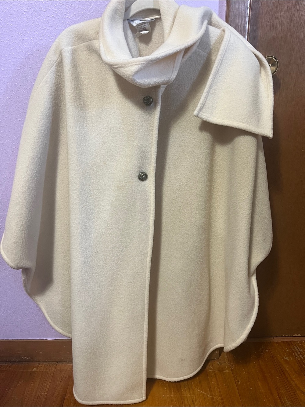 Blair Cream Wool Blend Cape Coat